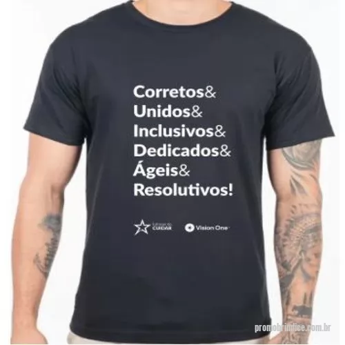 Camiseta personalizada - Camiseta Personalizada em malha 100% algodão Fio 30.1 Penteado, costura reforçada de ombro a ombro com cobre gola. Disponível em gola careca (redonda) e gola V. Nas cores: Preta, branca, cinza claro, cinza escuro (chumbo), grafite, azul turquesa, azul royal, azul marinho, verde musgo, verde bandeira, verde cítrico, amarelo ouro, amarelo canário, vermelha, rosa claro, rosa escuro (pink), vinho, marrom, roxa e laranja. Personalização em Silkscreen