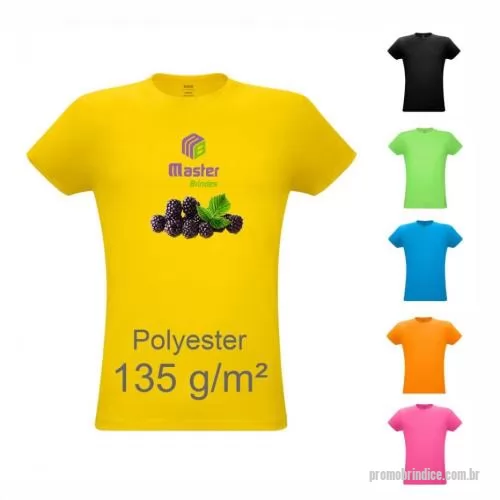 Camiseta personalizada - Camiseta unissex de corte regular em malha 100% polyester fiado  135 g/m2  com fio 30/1 polyester. Com gola em ribana 1,5x1,5 com fita de reforço e com costura dupla nas mangas, barra de fundo e laterais. Tamanhos: P, M, G, GG, XGG