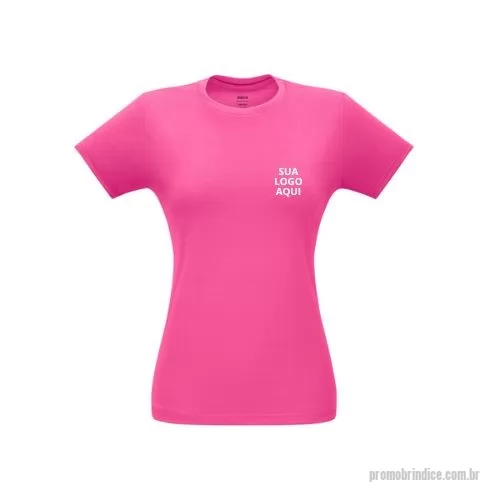 Camiseta personalizada - Apresente sua marca com estilo e conforto com a Camiseta Feminina. Feita de malha 100% poliéster fiado, esta camiseta de corte cinturado oferece durabilidade e elegância. Com gola em ribana 1x1 e costura dupla nas mangas, barra de fundo e laterais, é ideal para proporcionar um visual profissional e sofisticado. Disponível nos tamanhos P, M, G e GG, ela se ajusta perfeitamente às necessidades do seu público. Personalize com sua logo e ofereça um brinde que une conforto e praticidade. Perfeita para campanhas promocionais e eventos corporativos, esta camiseta feminina irá destacar sua marca em qualquer ocasião.