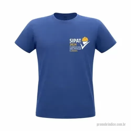 Camiseta personalizada - Camiseta unissex de corte regular em malha 100% algodão (170 g/m2) com fio 30/1 penteado. Com gola em ribana 1,5x1,5 com fita de reforço e com costura dupla nas mangas, barra de fundo e laterais. Tamos  P/M/G/GG