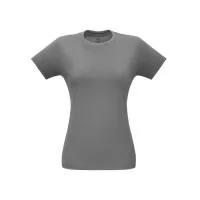 Camiseta feminina de corte cinturado em malha 100% algodão (165 g/m2) com fio 30/1 misto. Com gola em ribana 1x1 com fita de reforço e com costura dupla nas mangas, barra de fundo e laterais. Produto contém certificação ABVTEX . Tamanhos: P, M, G, GG  Caixa exterior (m): 0,190X0,460X0,556 Peso da caixa (Kg.): 8.400 Peso do Produto (g.): 1 Caixa Exterior (Un.): 50 Caixa interior (Un.): 25 NCMS: 61091000 Packing individual: Polybag de 10 un. Packing após gravação: Polybag Certificados: ABVTEX País de origem: Brasil