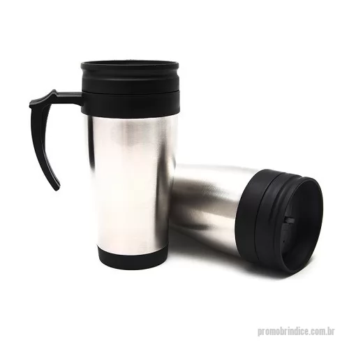 Caneca de Alumínio personalizada - Caneca Metal com Alça Plástica