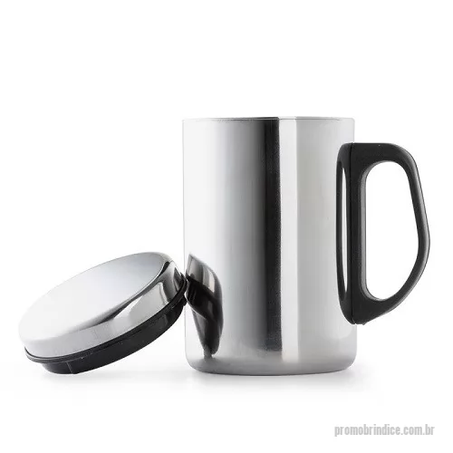 Caneca de Alumínio personalizada - Caneca Metal com Tampa com Vedação