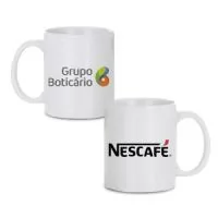 Caneca de cerâmica reta branca capacidade 300ml