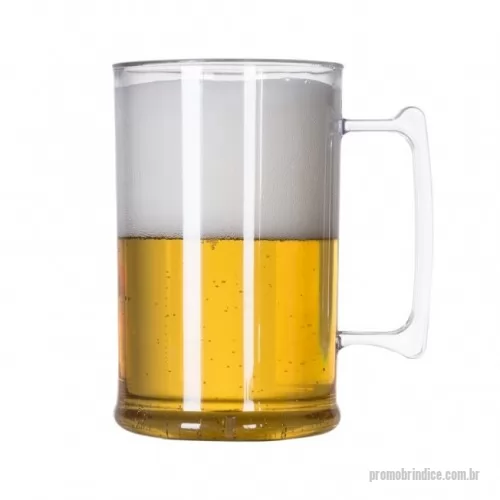 Caneca de chopp personalizada - Caneca acrílica de 500ml com cabo reto.