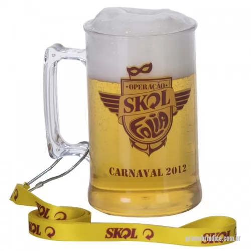 Caneca de chopp personalizada - Caneca de Chopp 450ml, material: polietileno cristal, Tamanho: Altura 12,5cm, Diâmetro 8cm