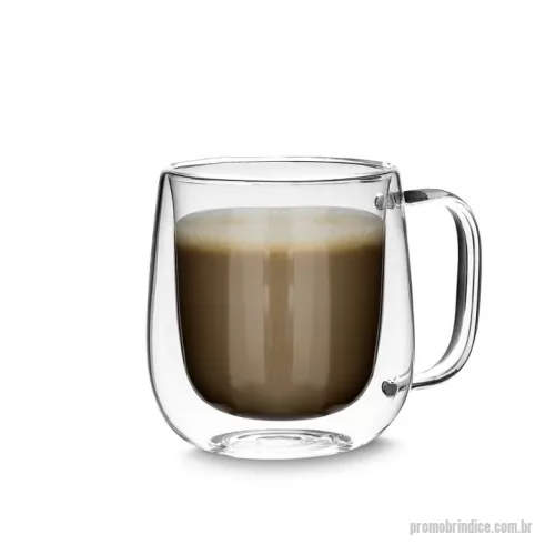 Caneca de vidro personalizada - Caneca de vidro borossilicato com parede dupla, com capacidade de até 250ml.