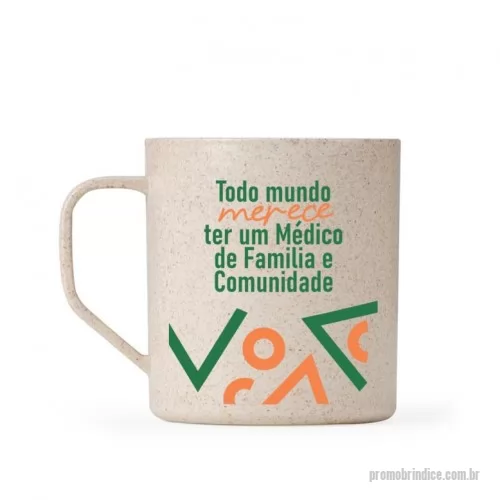 Caneca ecológica personalizada - Caneca fibra de arroz com capacidade de 400ml.