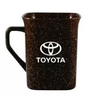 Caneca quadrada Sustentável, com 50% de Fibra Natural de Coco ou Madeira, atóxico, resistente a microondas e máquina de lavar, capacidade de 250 mL. Produto premiado 2 vezes nos Estados Unidos como verdadeiramente sustentável!