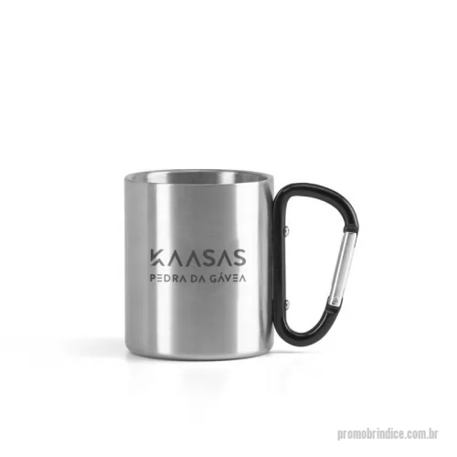 Caneca Mixer personalizada - Caneca. Aço inox. Com mosquetão. Capacidade até 230 ml. 