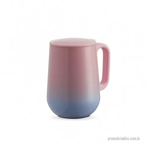 Caneca personalizada - Caneca bicolor parede dupla com capacidade de 250ml, feita em inox 304. Contém tampa plástica de encaixe, alça plástica e base antiderrapante.