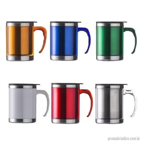 Caneca personalizada - Caneca Metal com Tampa Plástica