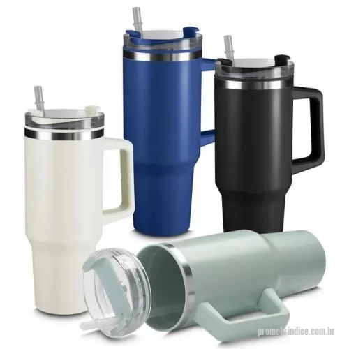 Caneca personalizada - Caneca em aço inox com interior em plástico PP, combinando resistência e praticidade. Conta com alça plástica para transporte, tampa com acesso para bico e canudo, tornando-a ideal para o dia a dia e atividades ao ar livre. Com capacidade de 1,1L, é perfeita para manter a hidratação sempre por perto. Um brinde funcional e durável da Youdu Brindes.