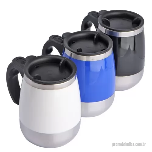 Caneca personalizada - Caneca plástica mixer em aço inox na parte interna com capacidade de até 400ml. Ideal para fazer a junção de suas bebidas em pó. Para a função mixer funcionar é necessário 2 pilhas AAA, acompanha pilha.