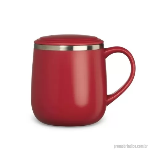 Caneca personalizada - Caneca 370ml plástica com parede dupla em Inox, contém tampa plástica para vedação e base com EVA antiderrapante.
