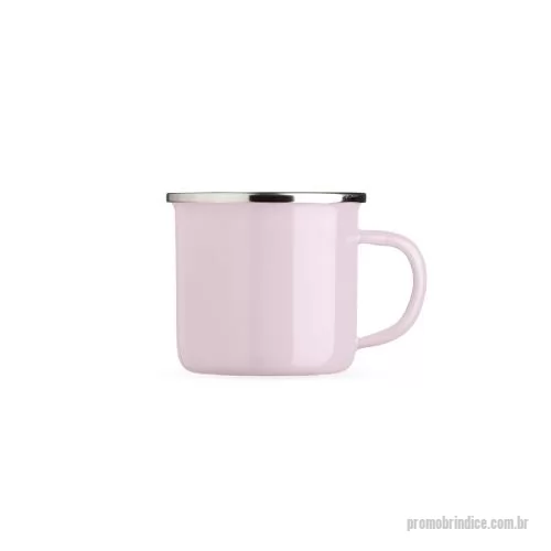 Caneca personalizada - Produzida em inox com acabamento esmaltado e capacidade de 370ml, esta caneca combina leveza, resistência e visual retrô em uma peça versátil para o dia a dia. Seu interior claro valoriza a bebida, enquanto a borda metálica confere um detalhe elegant