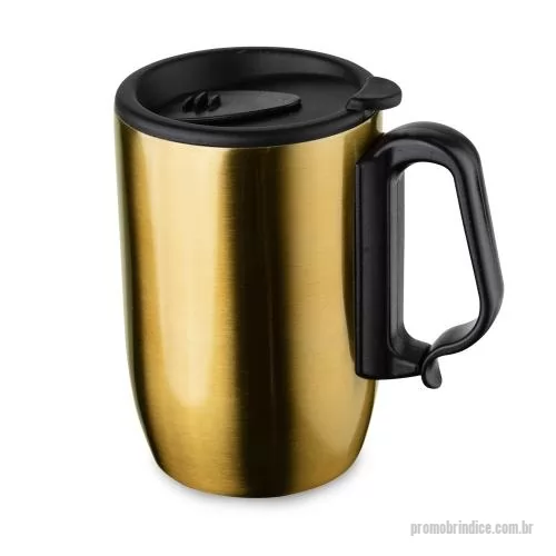Caneca personalizada - Com parede dupla em inox e capacidade máxima de 350ml, esta caneca reúne resistência, acabamento moderno e praticidade para bebidas do dia a dia. A tampa de pressão em plástico possui abertura deslizante para o bocal, facilitando o consumo com mais s