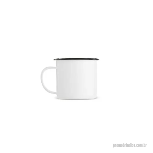 Caneca personalizada - Caneca em inox com capacidade máxima de 370ml e pintura de acabamento esmaltado, ideal para servir cafés, chás e outras bebidas com charme e praticidade. Seu design leve traz inspiração retrô, com corpo colorido brilhante e borda superior em contrast