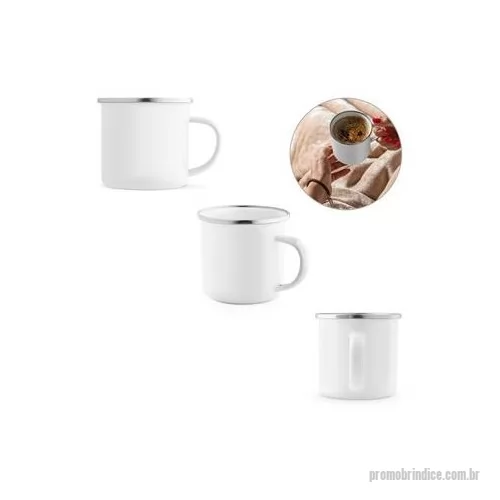 Caneca personalizada personalizada - Caneca personalizada com acabamento esmaltado é um brinde personalizado elegante e de muita utilidade.