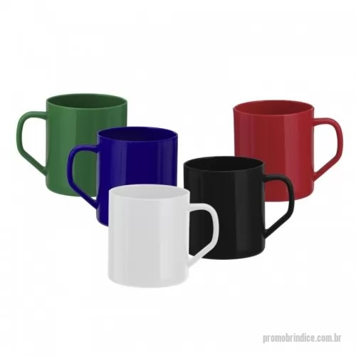 Caneca plástica personalizada - Descrição: Caneca plástica com capacidade de 400ml. Cores Disponíveis: Azul, Branco, Preto, Verde e Vermelho