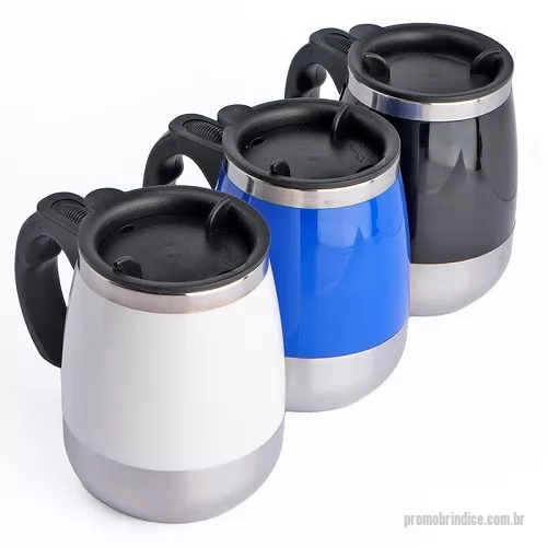 Caneca plástica personalizada - Caneca Plástica com Mixer em Aço Inox