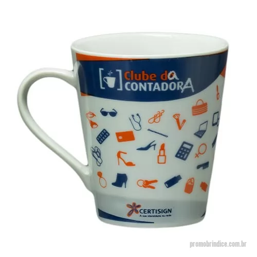 Caneca porcelana ou cerâmica ou vidro personalizada - Caneca cônica branca 290ml