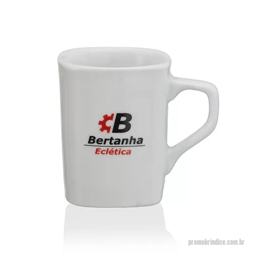 Caneca porcelana ou cerâmica ou vidro personalizada - Caneca Quadrada mini Branca 160ml