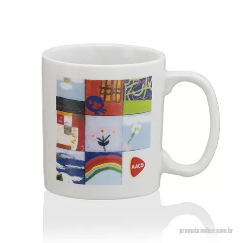 Caneca porcelana ou cerâmica ou vidro personalizada - Caneca Reta Branca 300ml 