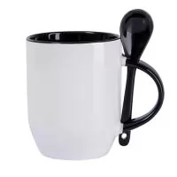 Caneca é o tipo de brinde promocional prático e funcional que todo mundo gosta de ter na mesa de trabalho para tomar água ou café ao longo do dia. Fabricada em cerâmica, acompanha colher e conta com capacidade para 325ml, a caneca de cerâmica bicolor personalizada é uma ótima opção para surpreender clientes e colaboradores em seu evento ou ação promocional. A caneca é branca por fora, com a parte interna e a alça disponíveis na cor preta. Também utilizadas como porta trecos ou porta caneta em ambientes corporativos, as canecas são brindes promocionais perfeitos para divulgar o diferencial da sua marca ou campanha com criatividade e eficiência. Personalize com sua marca em sublimação e compre a partir de 12 unidades.