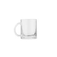 Caneca em vidro com capacidade máxima de 350 ml. Altura : 9,5 cm Largura : 11,3 cm Circunferência : 25,3 cm Tamanho total aproximado CxL : 8 cm x 7 cm Peso aproximado g : 336