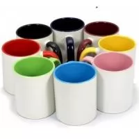 Caneca de cerâmica 320 ml com alça e parte interna colorido. (Arte livre) termôcromia.