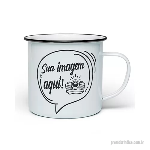 Caneca térmica personalizada - Caneca de alumínio branca personalizada. Confeccionada em alumínio, com capacidade de 360 ml ela possui camada esmaltada própria para receber a aplicada de transfer na personalização da logomarca