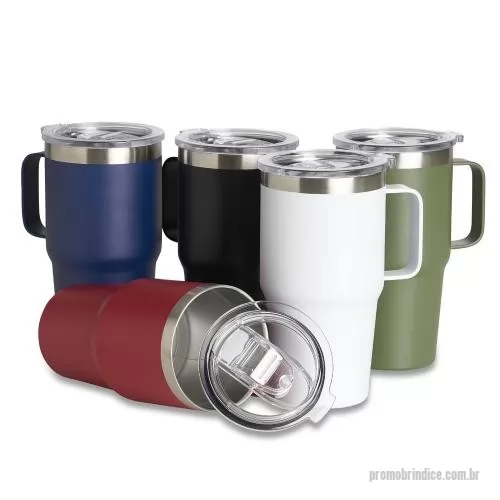 Caneca térmica personalizada - Caneca térmica de Inox com capacidade para 700ml. Acompanha uma tampa de plástico transparente .