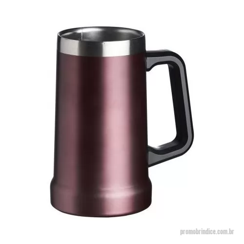 Caneca térmica personalizada - Caneca térmica de inox com pegador plástico, capacidade de 700ml. Material livre de BPA.