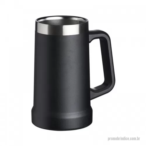 Caneca térmica personalizada - Caneca térmica de inox com pegador plástico, capacidade de 700ml. Material livre de BPA.