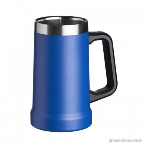 Caneca térmica personalizada - Caneca térmica de inox com pegador plástico, capacidade de 700ml. Material livre de BPA.