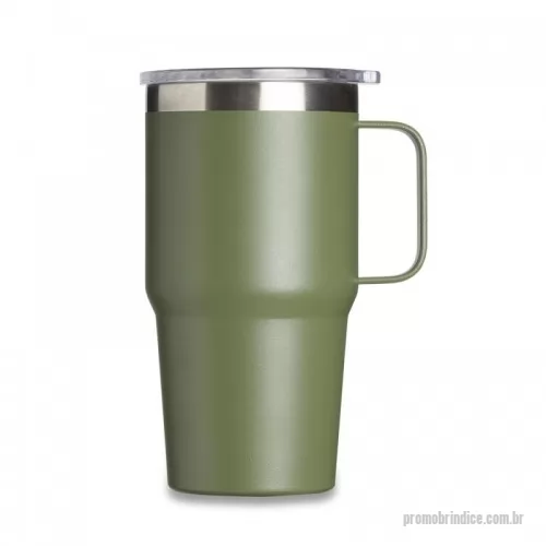 Caneca térmica personalizada - Caneca térmica de Inox com capacidade para 700ml. Acompanha uma tampa de plástico transparente.