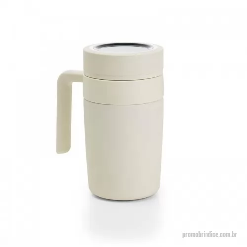 Caneca térmica personalizada - Caneca Térmica inox 500ml com infusor, e display LED com termômetro digital na tampa para indicar a temperatura do líquido.