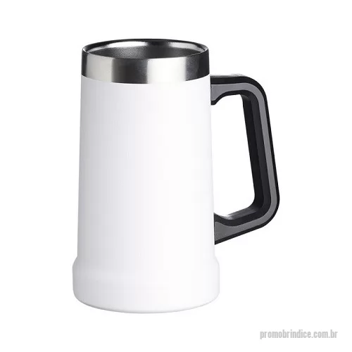 Caneca térmica personalizada - Caneca Metal Térmica com Pegador Plástico