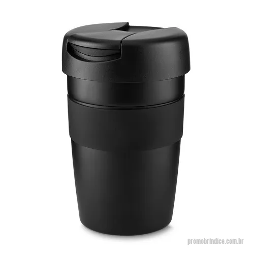 Caneca térmica personalizada - Caneca Metal Parede Dupla com Pegador em Silicone