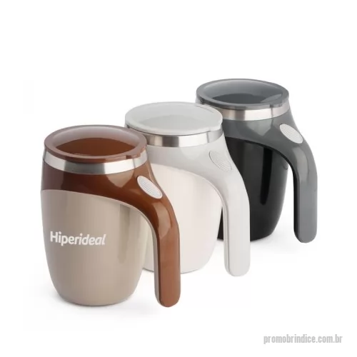 Caneca térmica personalizada - Caneca plástica mixer em aço inox na parte interna com capacidade de até 380ml. Na parte interna possui uma capsula imantada facilitando a remoção para limpeza da caneca. Ideal para junções de bebidas em pó.