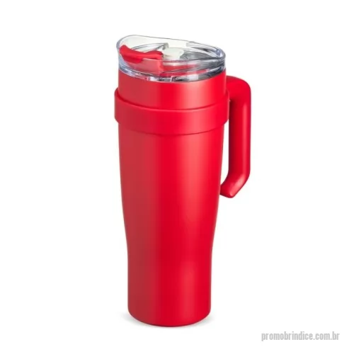 Caneca térmica personalizada - Caneca térmica com capacidade de 1,2 litros feita em inox 304 com parede dupla, contém tampa acrílica rosqueável com acesso para canudo, trava de segurança e bocal. Acompanha canudo inox. Cores Disponíveis: Azul, Bege, Preto, Rosa, Verde e Vermelha.