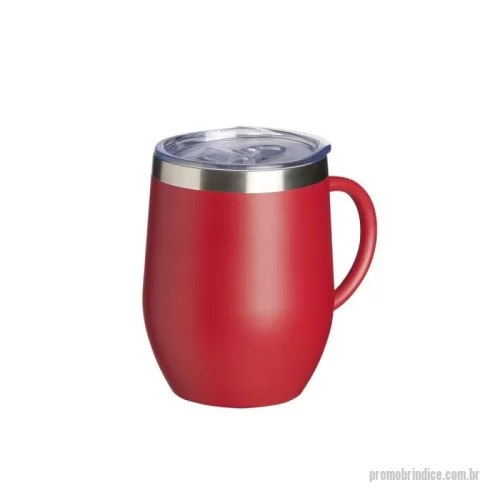Caneca térmica personalizada -  Caneca térmica de inox com capacidade de 350ml, material livre de BPA. Contém tampa acrílica com bocal e trava de segurança.