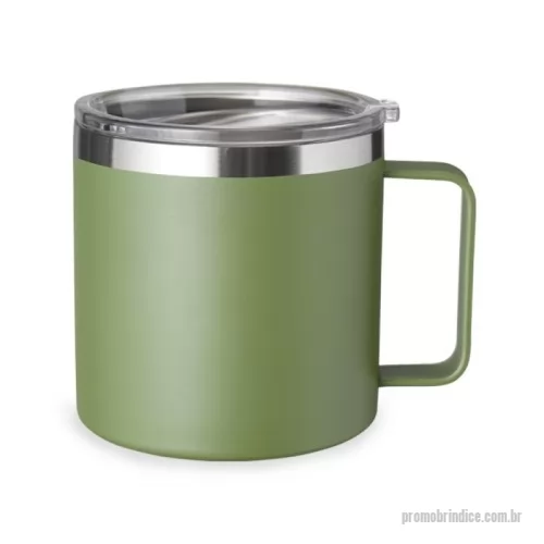 Caneca térmica personalizada -  Caneca térmica de inox 450ml com parede dupla e tampa com acesso ao bocal. Cores Disponíveis: Azul, Branco, Preto, Verde e Vermelho.