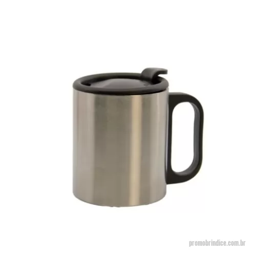 Caneca térmica personalizada - Caneca térmica em inox com tampa plástica, capacidade 180ml.