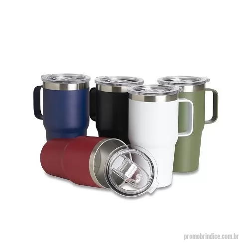 Caneca térmica personalizada - Caneca térmica de Inox com capacidade para 700ml. Acompanha uma tampa de plástico transparente 