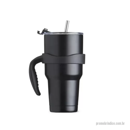 Caneca térmica personalizada - Caneca térmica de inox com capacidade para 800ml, ideal para manter bebidas quentes ou frias por mais tempo. Conta com duas tampas acrílicas, sendo uma com bocal, trava de segurança e tampa emborrachada para dissipação da temperatura, e a segunda com compartimento deslizante para acesso ao bocal. Acompanha canudo de inox e escovinha de limpeza, proporcionando praticidade e higiene no uso diário. Um brinde sofisticado e funcional da Youdu Brindes.
