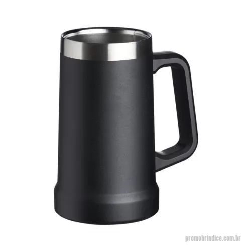 Caneca térmica personalizada - Caneca térmica de inox com pegador plástico, capacidade de 700ml.