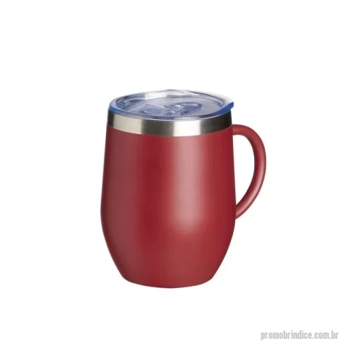 Caneca térmica personalizada - Caneca térmica de inox com capacidade de 350ml, material livre de BPA. Contém tampa acrílica com bocal e trava de segurança.