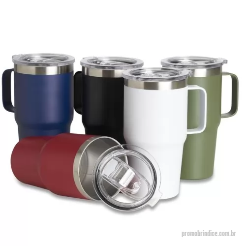 Caneca térmica personalizada - Descrição: Caneca térmica de Inox com capacidade para 700ml. Acompanha uma tampa de plástico transparente .  Altura :  17,5cm  Largura :  11,5cm  Circunferência :  28,3cm